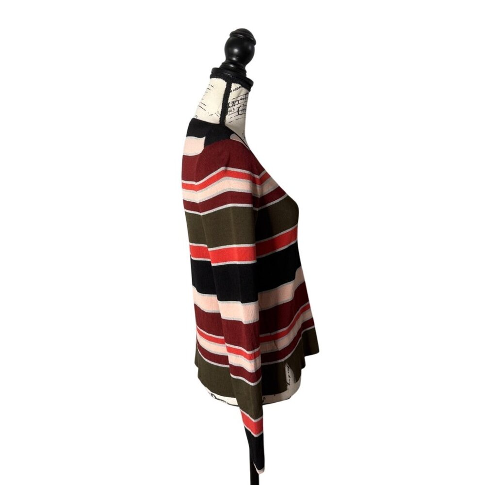 Whistles Womens Size 6 Sweater Striped Long Sleeve Multicolor Top - Picture 2 of 7